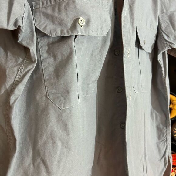 Vintage 80s 90s Men's Casual Gray Button Down Shirt L - Picture 6 of 12